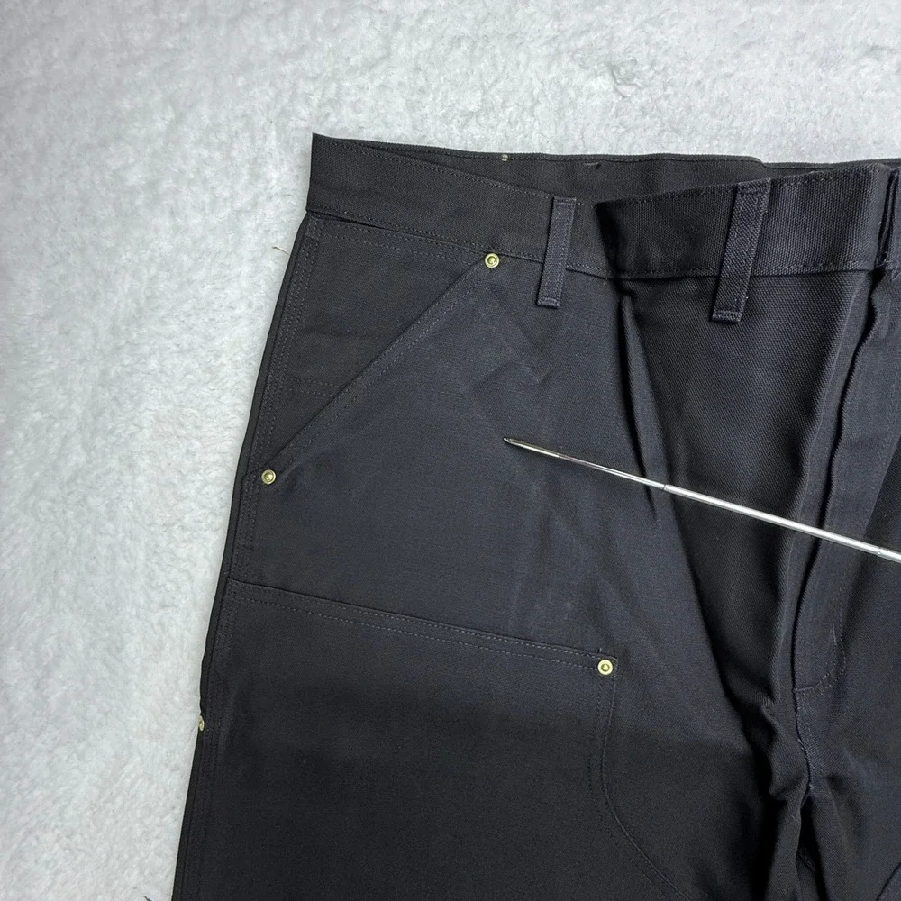 Carhartt B01 BLK 52W Double Front Work‎ Dungaree Pants Black 48x30 USA NWT